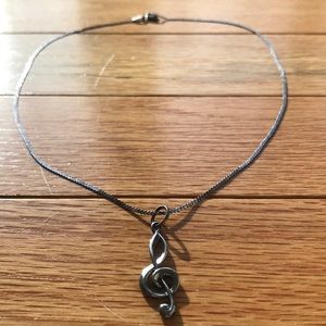 Sterling silver G-Clef Necklace